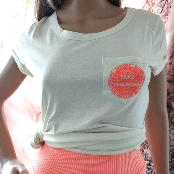 Vivilish Women's Lime Green w/Orange YOLO Surf Beach Skater Style T-Shirt Top - Picture 7 of 7